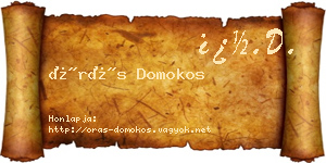 Órás Domokos névjegykártya